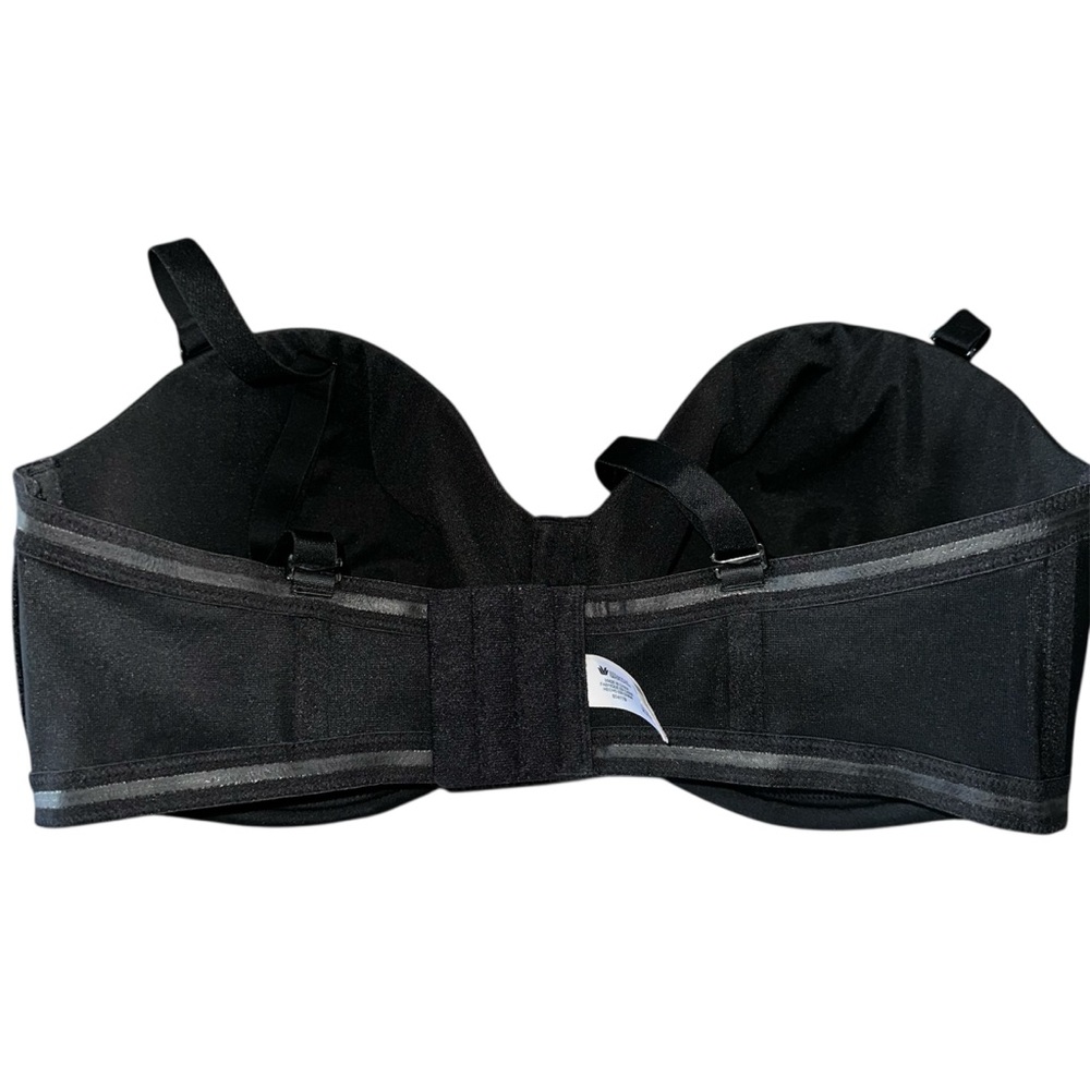 40DDD Elegant Satin Black Bra Plus Size Lingerie Bridal Date Dancer Model - Picture 3 of 5